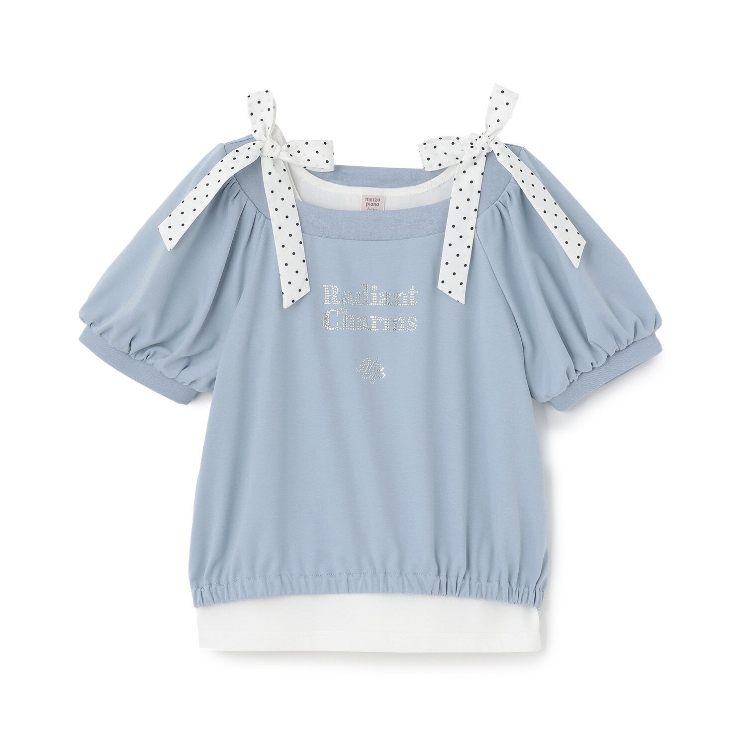 【接触冷感】肩リボンタンクトップ＆Tシャツセット