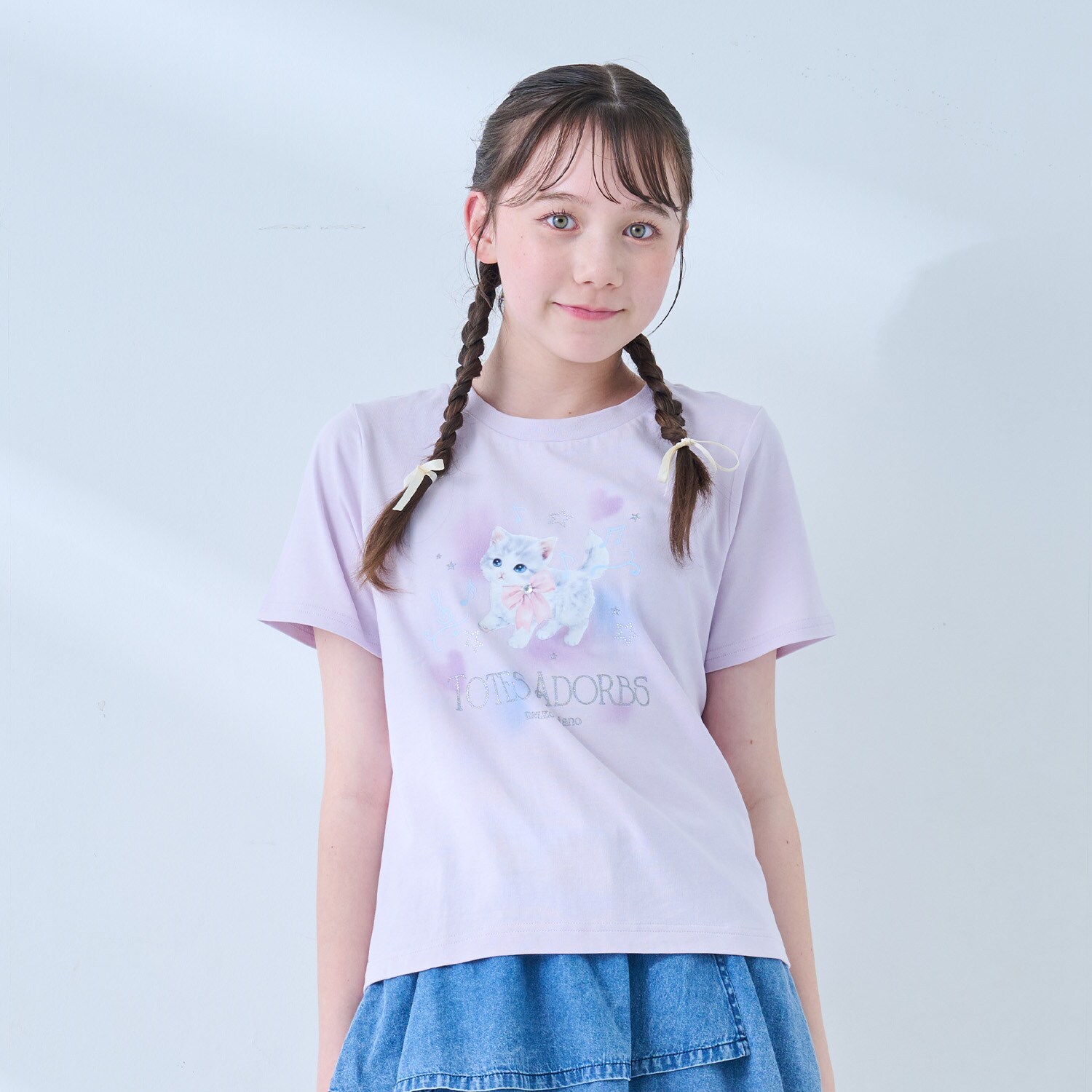 【接触冷感】ふわふわねこちゃんTシャツ