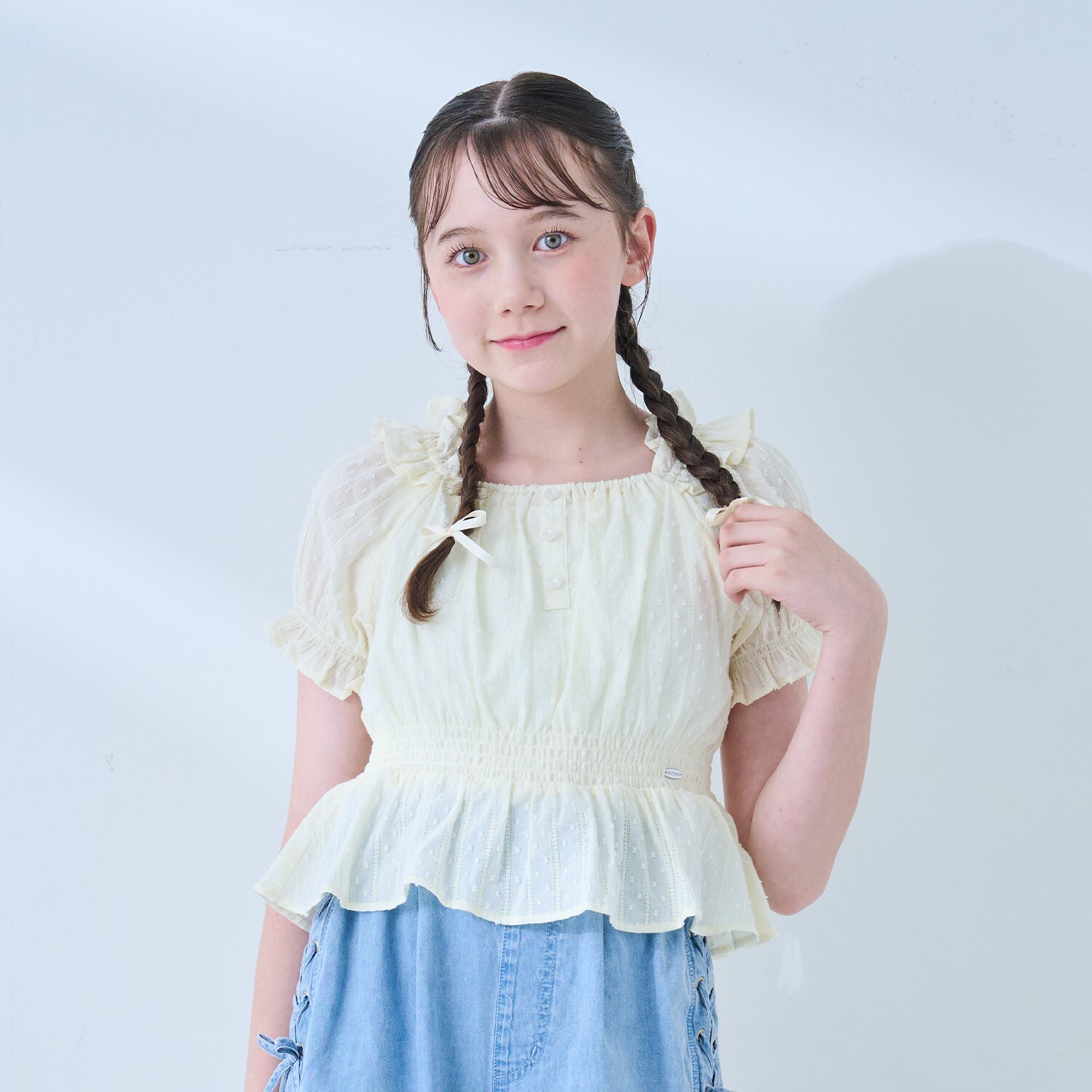 シャーリングブラウス＆キャミソールセット