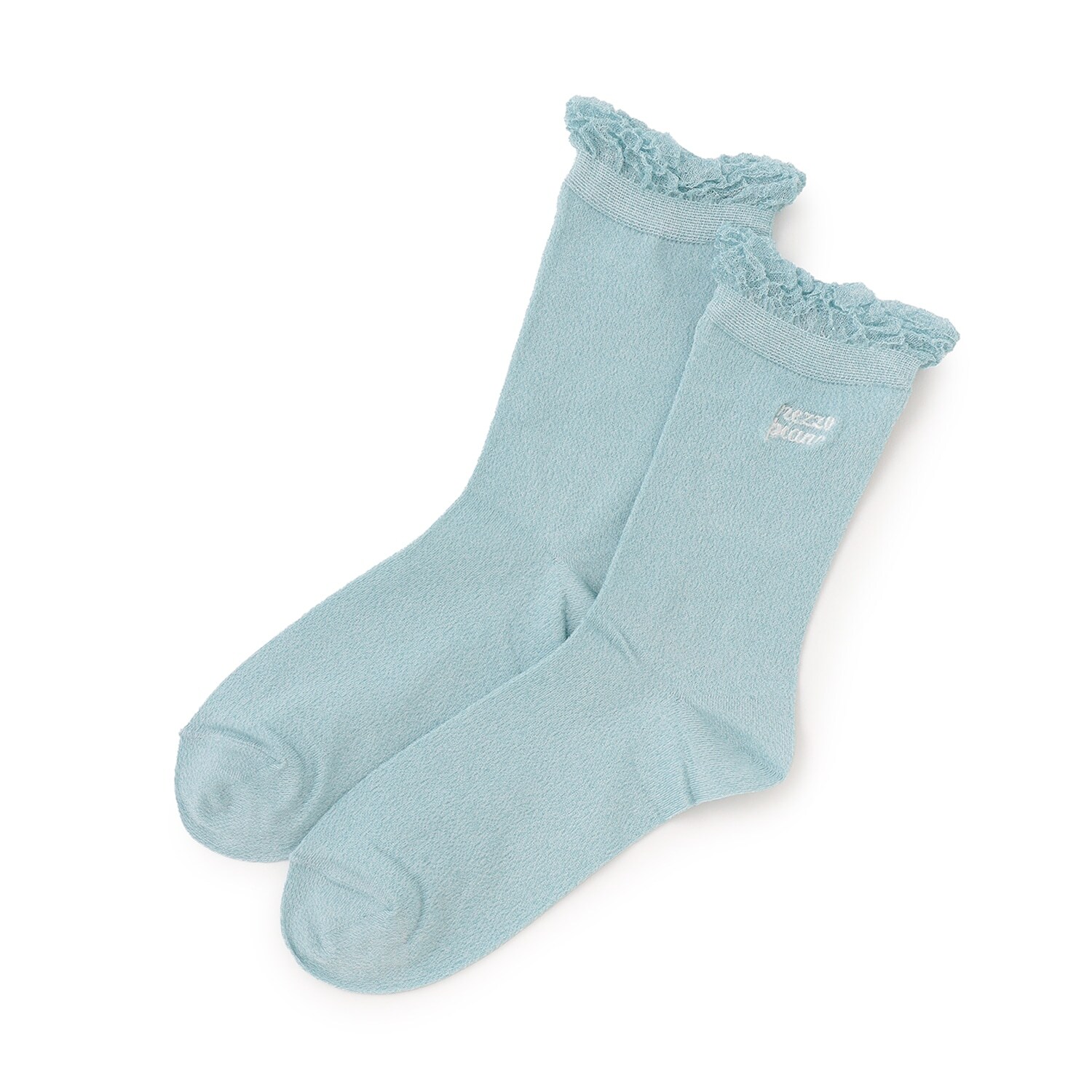 ラメ＆ロゴ刺しゅうソックス