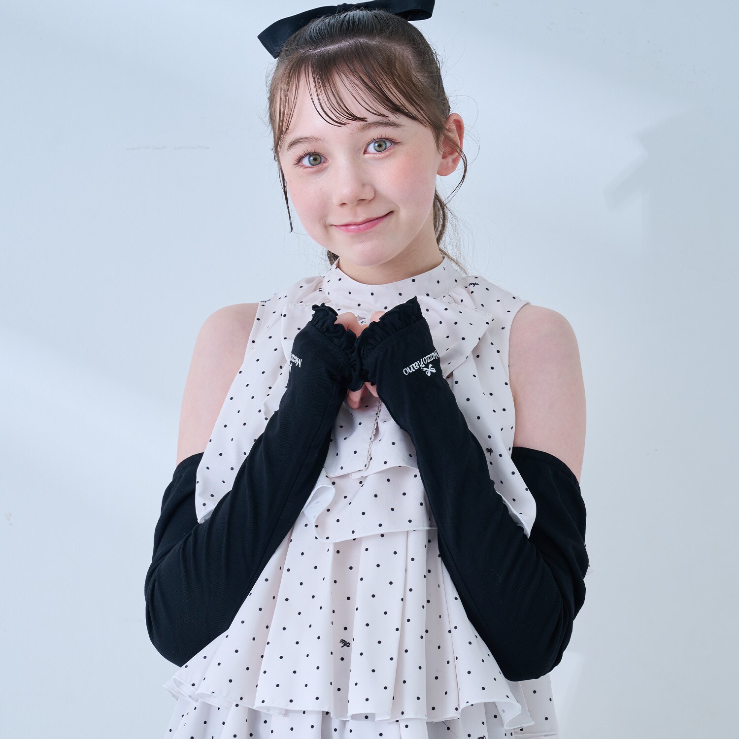 【UVカット・接触冷感】リボンポーチつきアームカバー