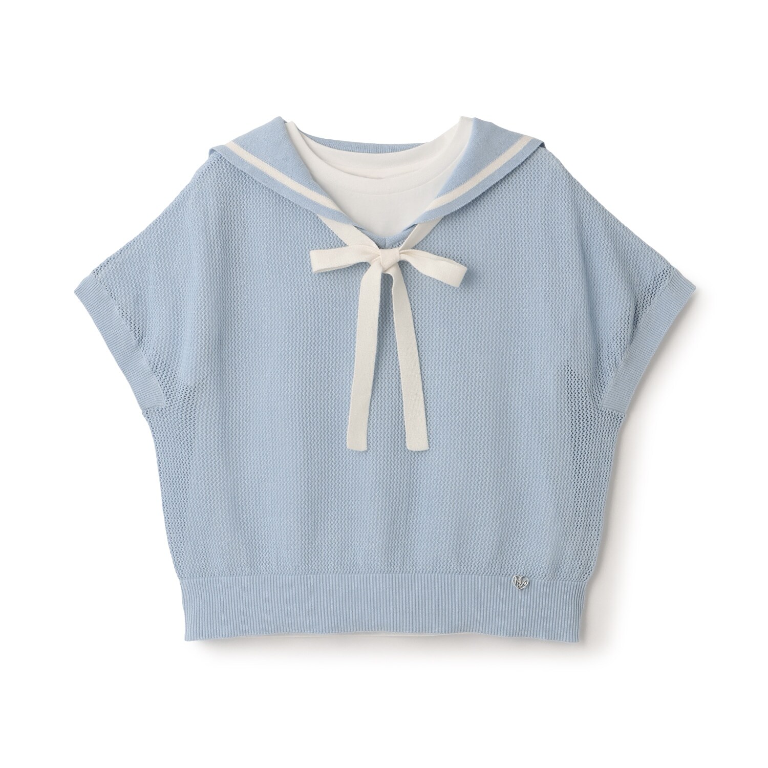 メッシュセーラーニット×Tシャツセット