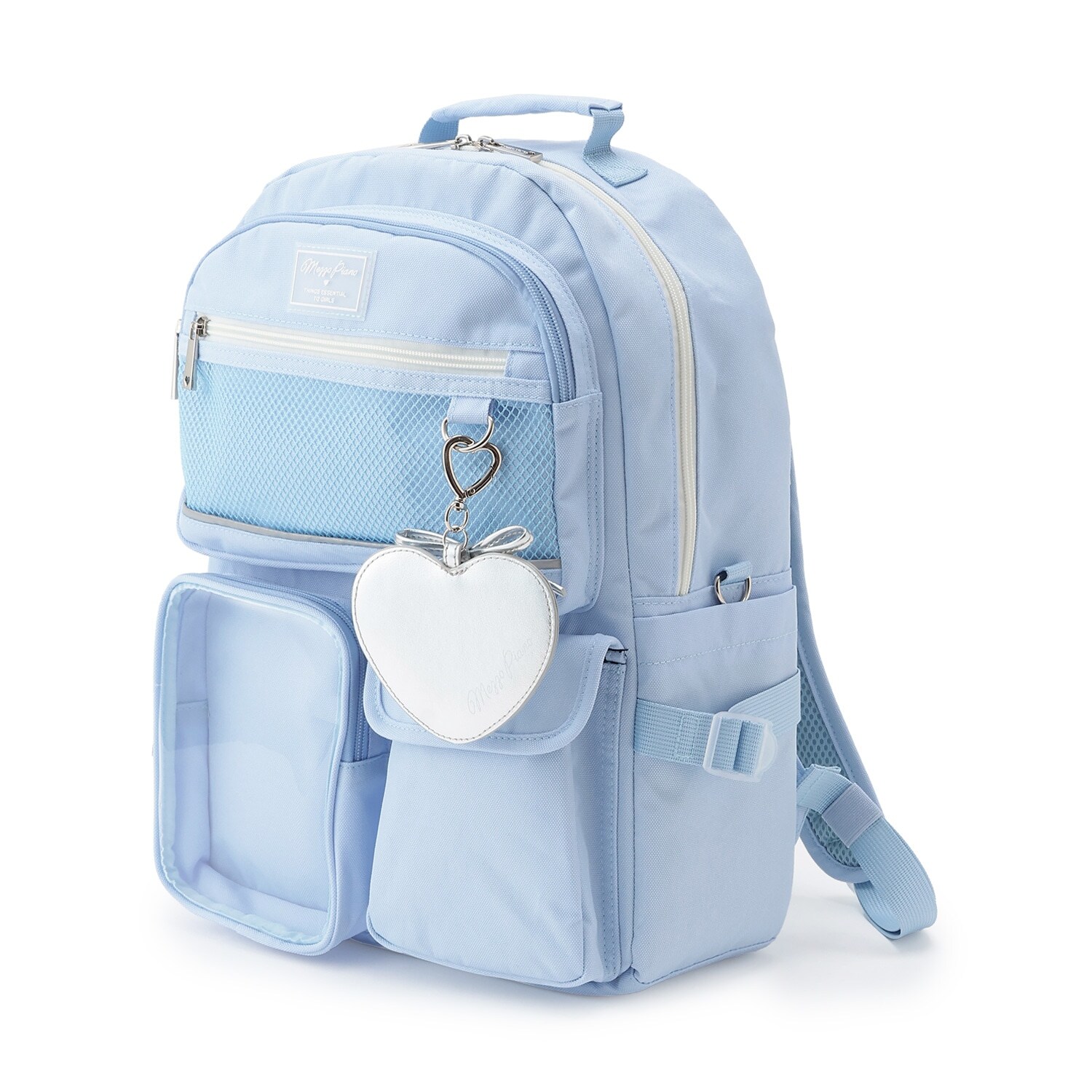 【撥水】チャーム付きクリアポケットリュック　20L