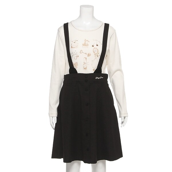 ネコ耳サスペンダーつきフレアスカート