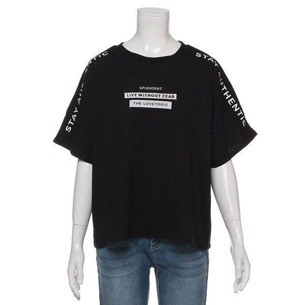 肩開きロゴワイドTシャツ