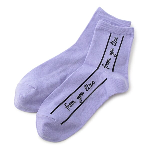 ガーリーロゴラインクルーソックス