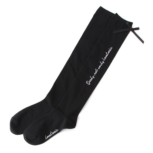 バックリボンロゴニーハイソックス