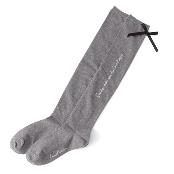 バックリボンロゴニーハイソックス