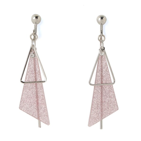 三角形モチーフビジューつきイヤリング