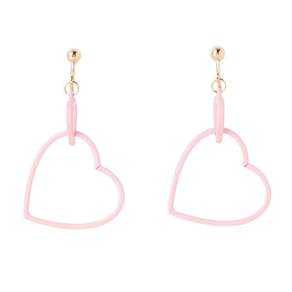 ハートモチーフ2連フープイヤリング