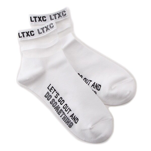 シアーロゴラインクルーソックス