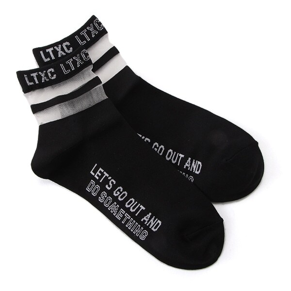 シアーロゴラインクルーソックス