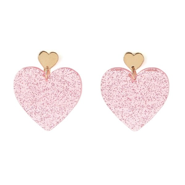 クリアラメハートイヤリング