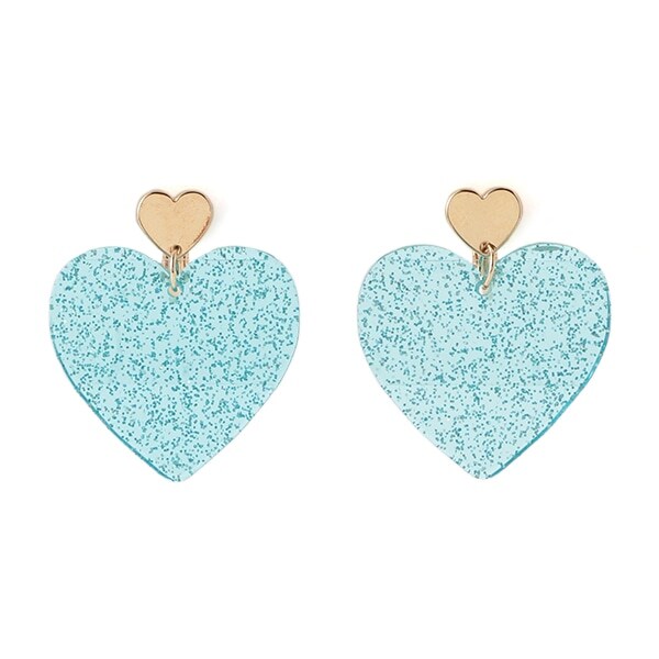 クリアラメハートイヤリング