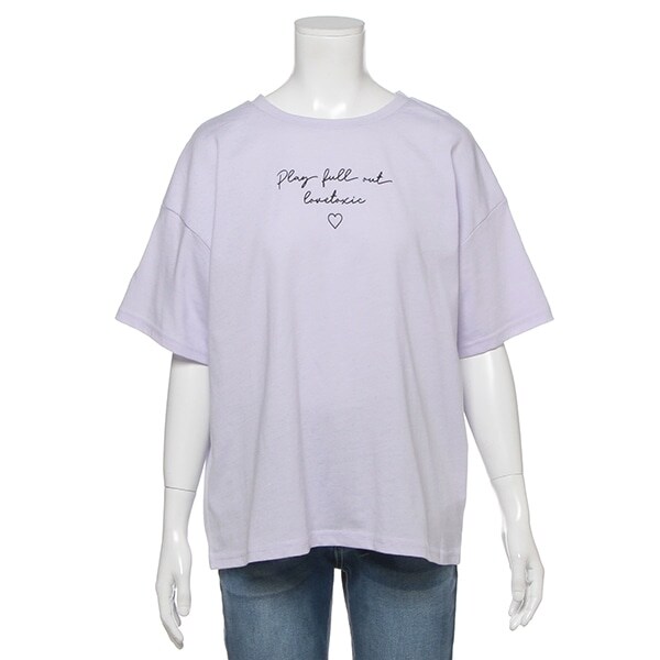 吸水速乾 ガーリーロゴ刺しゅうプリントTシャツ