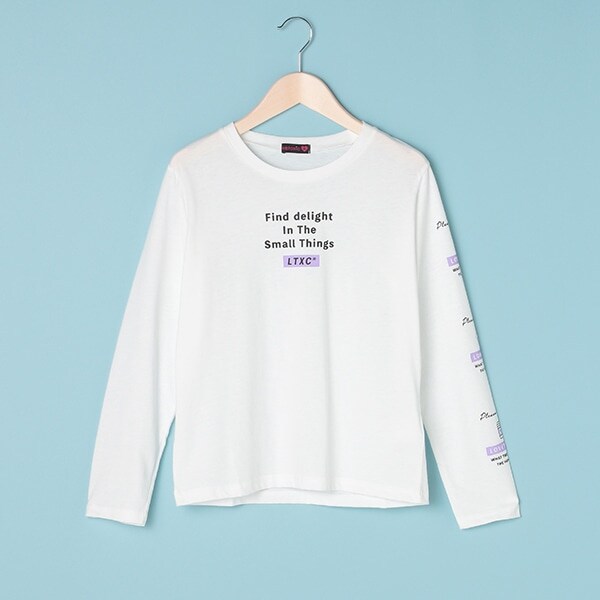 袖プリントTシャツ