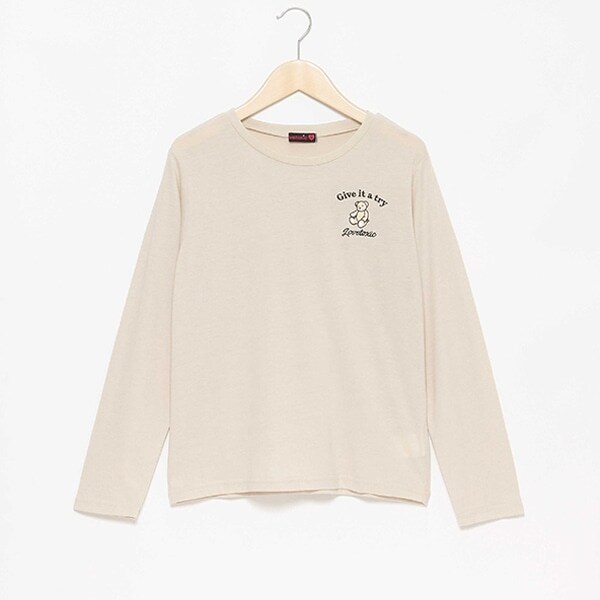 モチーフ刺しゅうバックデザインTシャツ