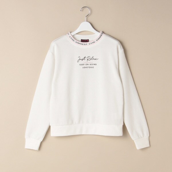 裏毛 衿リブロゴトレーナー