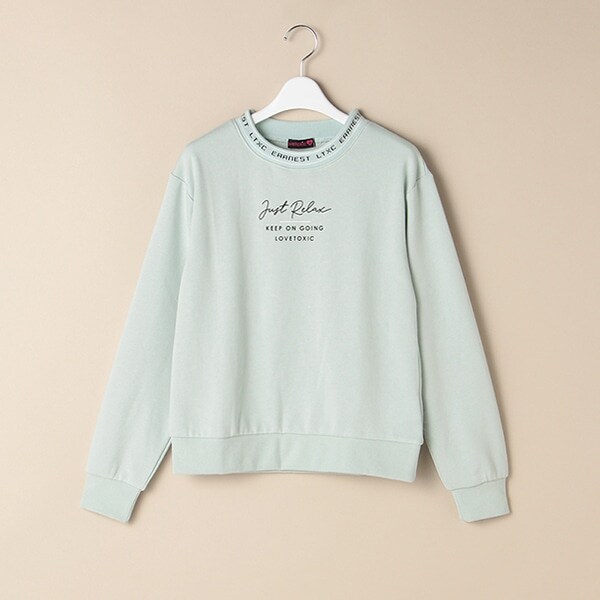 裏毛 衿リブロゴトレーナー