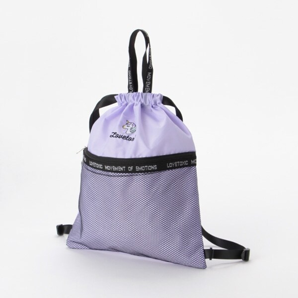 ワンポイント刺しゅうナップサック