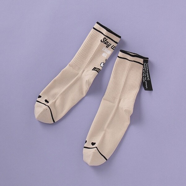 ロゴテープつきチェリークルーソックス