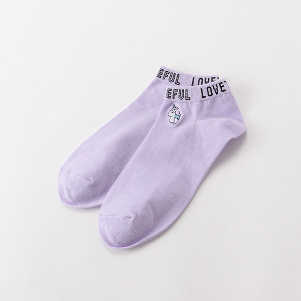 ワンポイント刺しゅうスニーカーインソックス