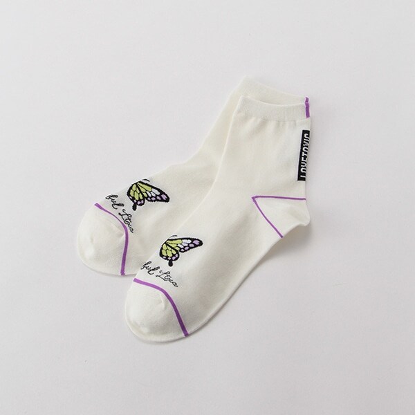 蝶×ロゴクルーソックス
