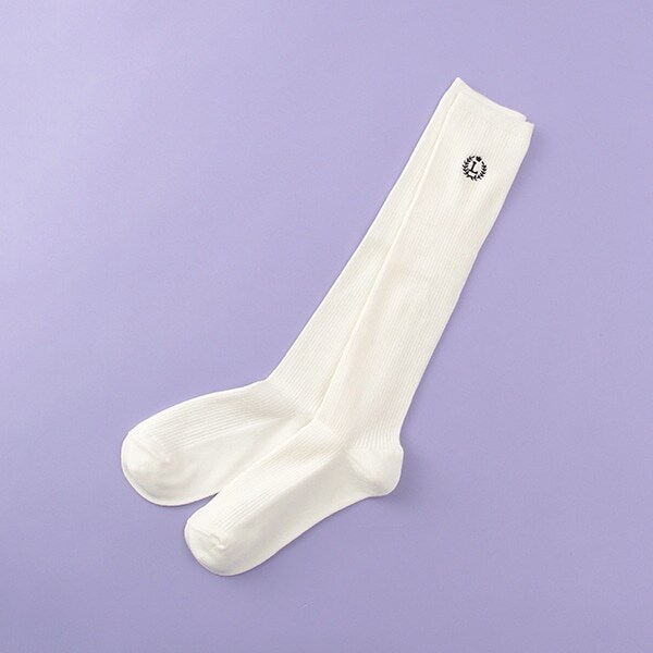 ワンポイント刺しゅうハイソックス