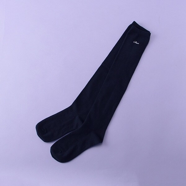 ワンポイント刺しゅうニーハイソックス