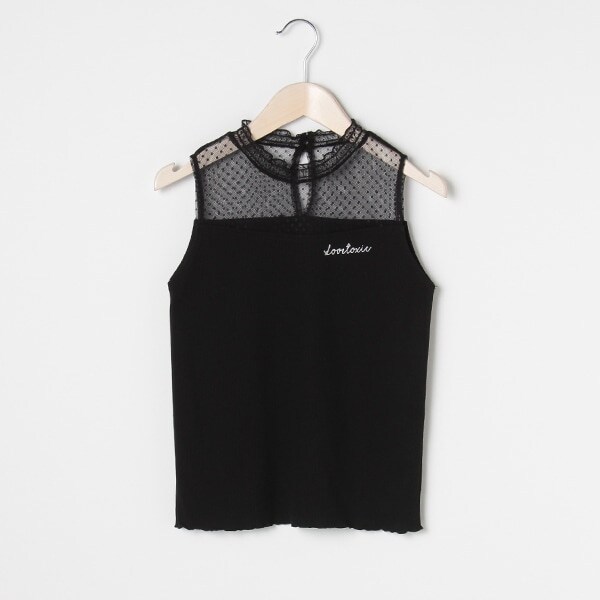 ヨークドットチュールタンクトップ