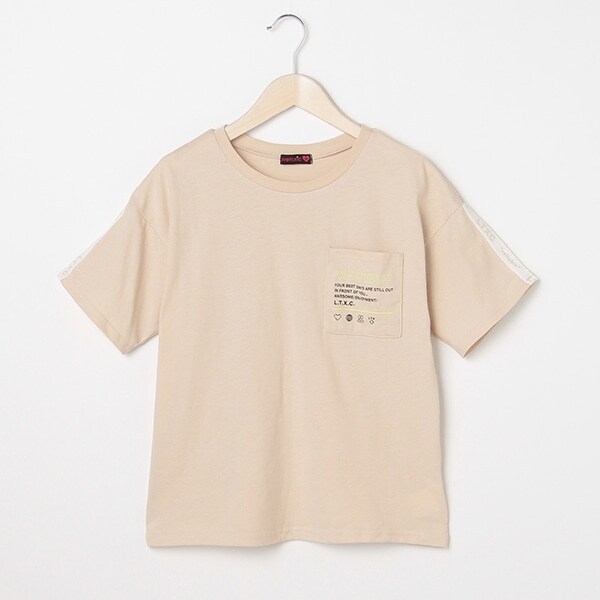 袖テープビッグロゴTシャツ