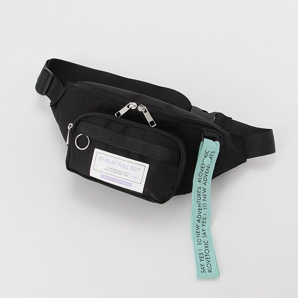 ロングロゴテープウエストバッグ