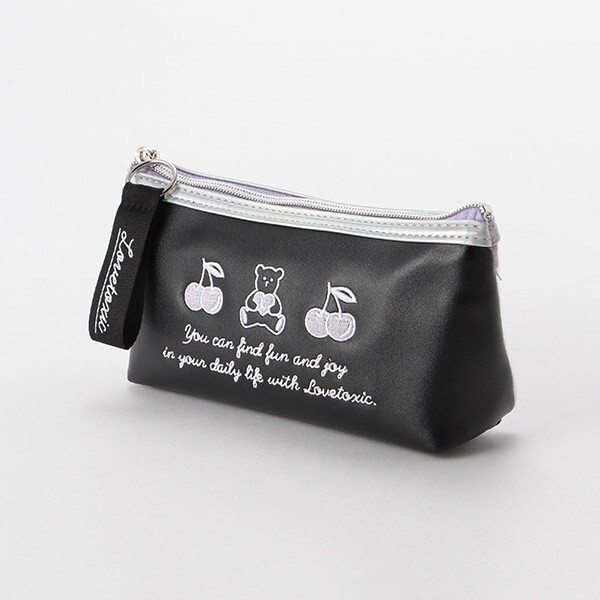 チェリー＆クマ刺しゅうポーチ