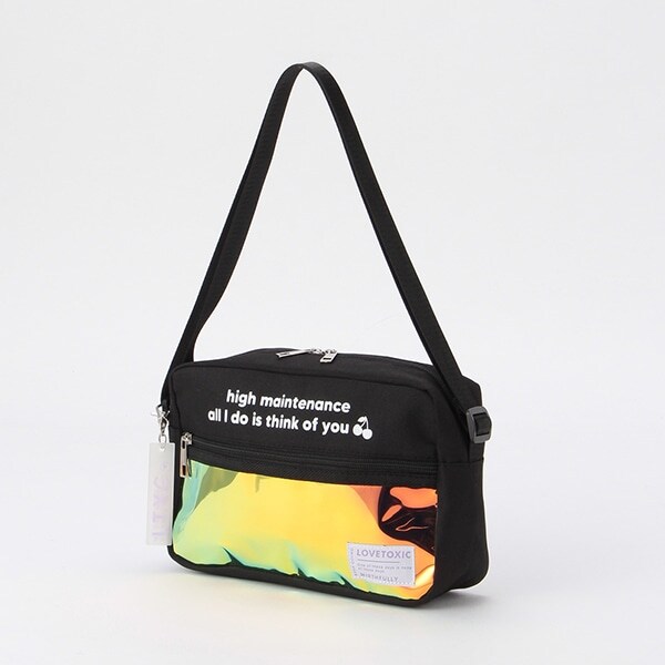 ロゴテープつきオーロラショルダーバッグ