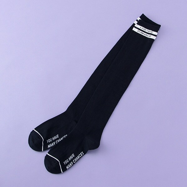 ダブルラインロゴニーハイソックス