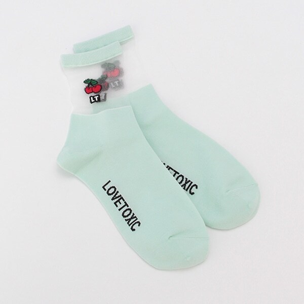 透けモチーフクルーソックス