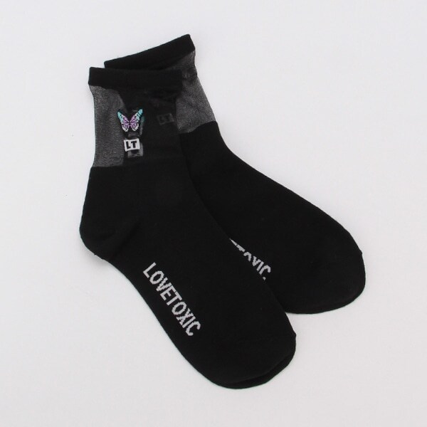 透けモチーフクルーソックス