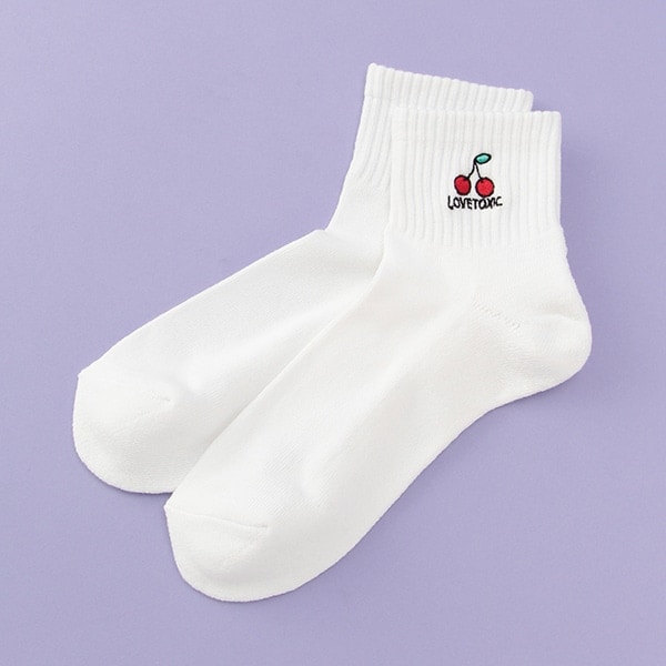 イラスト刺しゅうパイルソックス