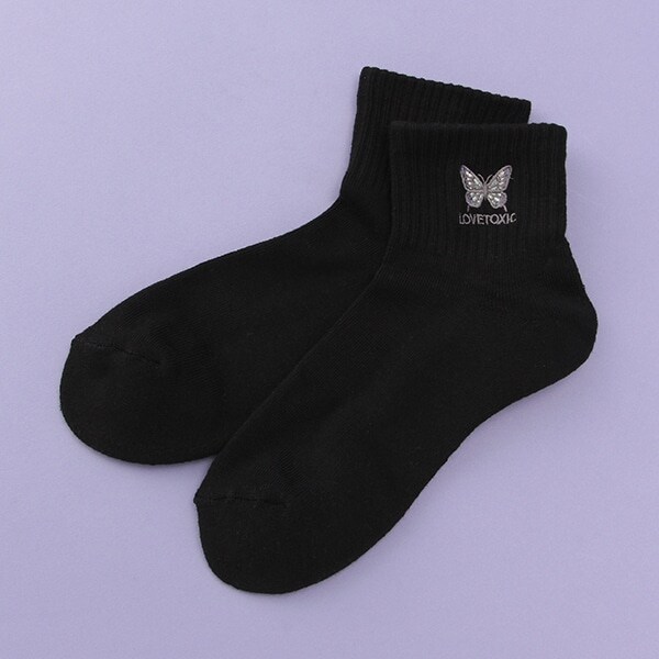 イラスト刺しゅうパイルソックス