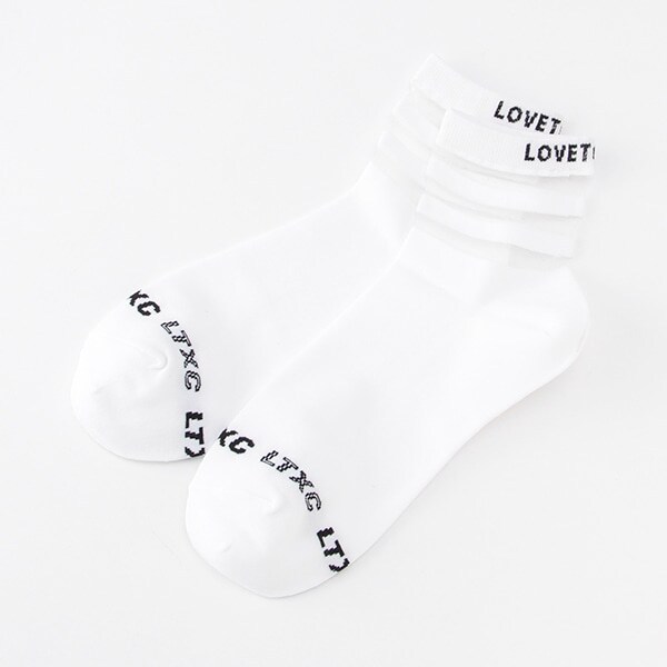 透ラインクルーソックス