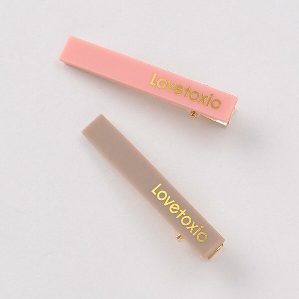 ロゴプレートヘアクリップ2個セット