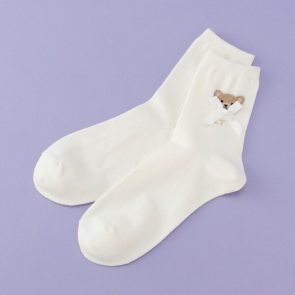 くまリボンクルーソックス