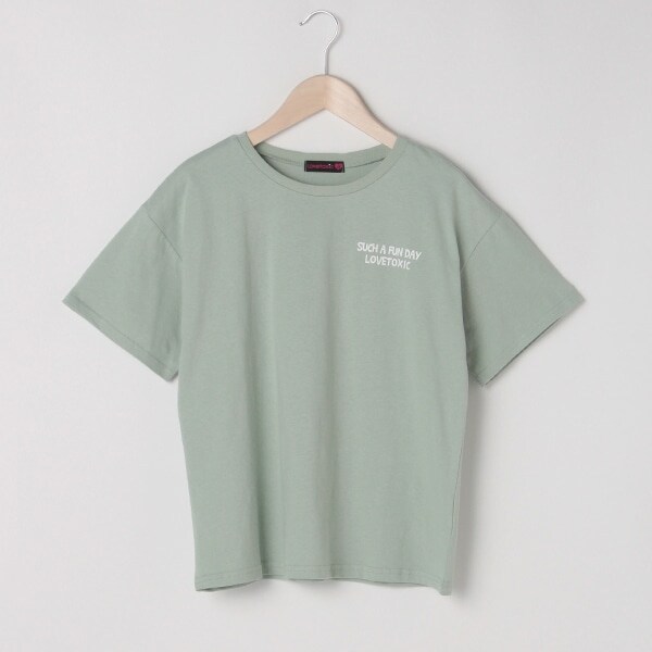 バックパッケージプリント半袖Tシャツ