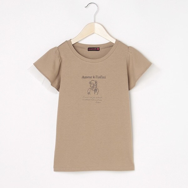 GIRL刺しゅうフリル袖半T