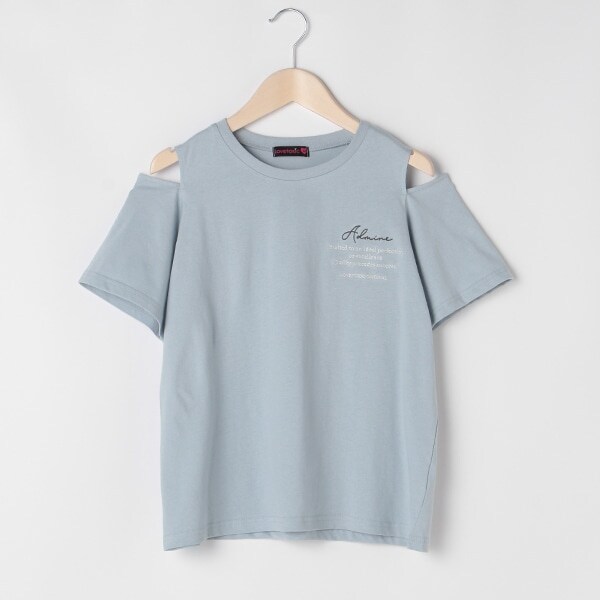 肩開き半袖Tシャツ
