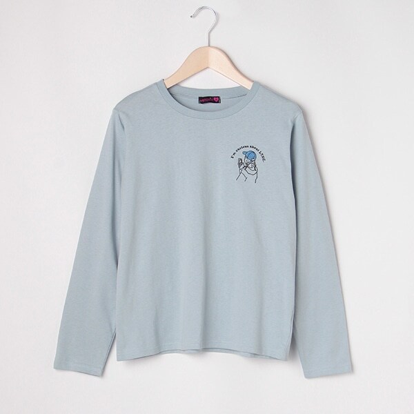 イラスト刺しゅう長袖Tシャツ