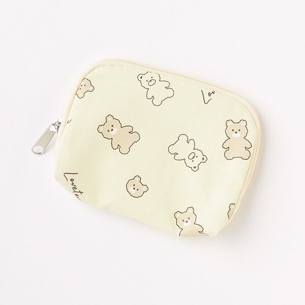 クマ総柄ミニポーチ