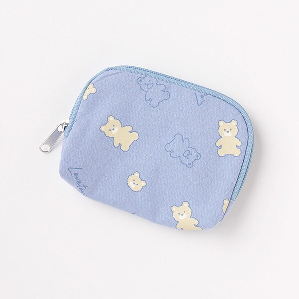 クマ総柄ミニポーチ