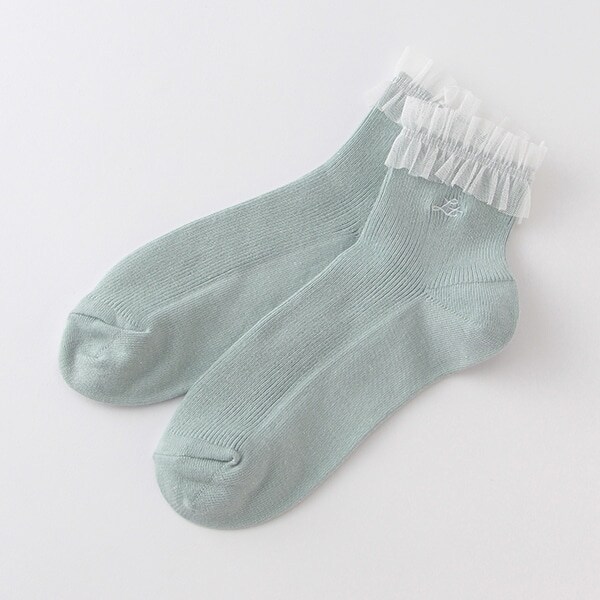 チュールフリルクルーソックス