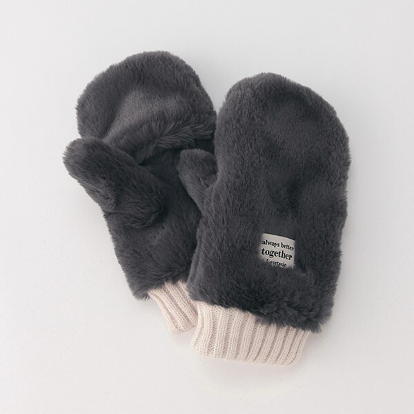 フェイクファーミトン手袋